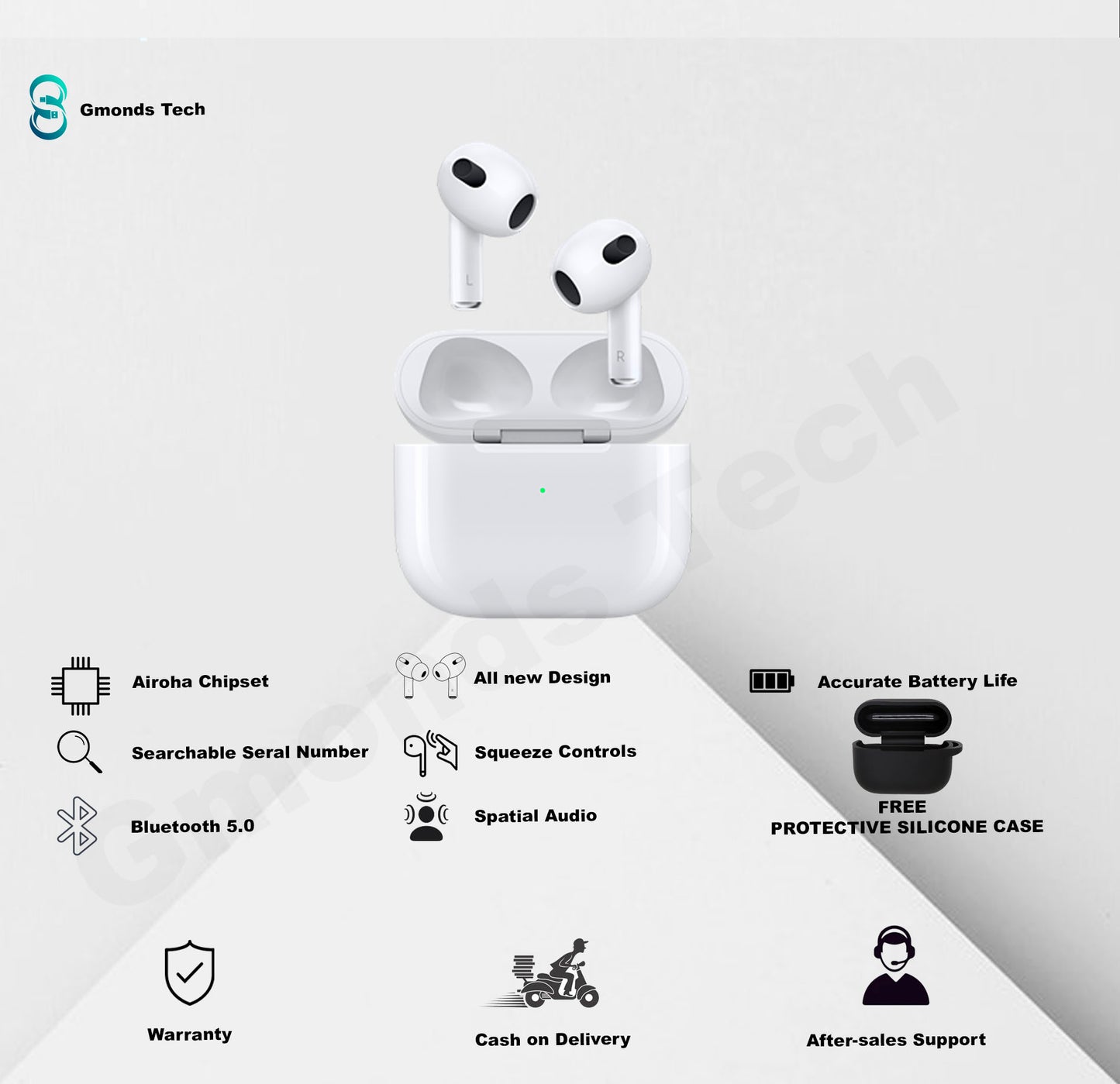 Airpods Gen 3 - Airoha w/ Silicone case